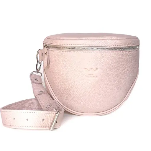 Шкіряна сумка поясна-кроссбоді Vacation пудровая флотар - фото 6