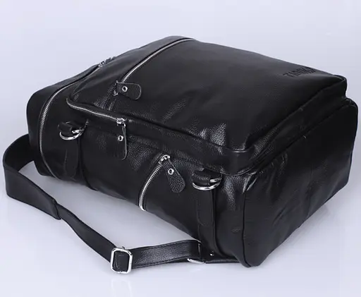 Городской мужской кожаный рюкзак, черный Tiding 28.5х41х18.5 см sum0028453 - фото 7