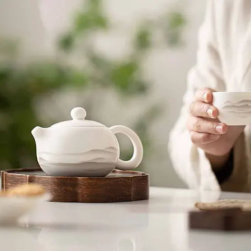 Чайник СиШи Белый Фарфор Далекие Горы, 210 мл - фото 11