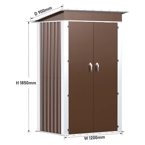 Хозблок-сарай металлический SS-03 с односкатной крышей 185х120х90 см Коричневый - фото 3