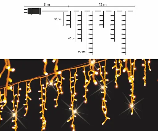 Гирлянда Chomik Бахрома 300LED теплый белый 12 м (LED9843) - фото 5