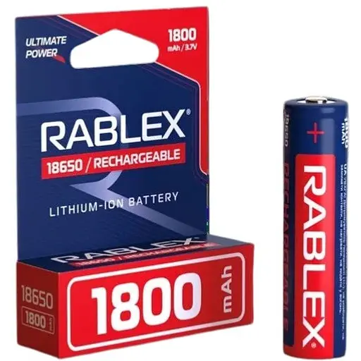 Литий-ионный аккумулятор 18650 Rablex 1800 mAh 3.7 V Li-ion Original Синий - фото 1