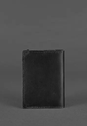 Кожаная обложка для паспорта 1.0 черная Crazy Horse - фото 5