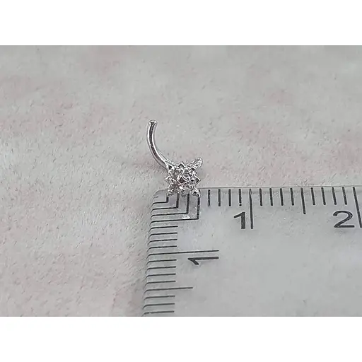 Золотая серьга-пирсинг Астор в нос с бриллиантами. 1122443Р_Б - фото 6