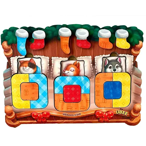 Деревянный сортер "Животные в кроватке" Ubumblebees PSD302 (ПСД302) - фото 1