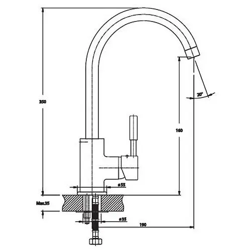 Змішувач для кухні Haiba HANS 011 чорний HB0161 - фото 2