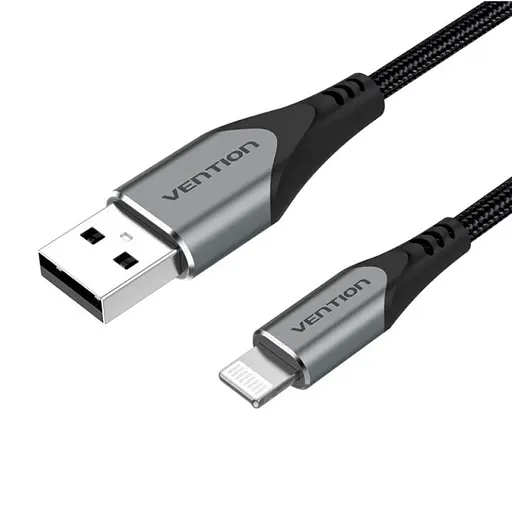 Кабель Vention USB 2.0 A to Lightning Cable 1M Gray Aluminum Alloy Type (LABHF) - фото 1
