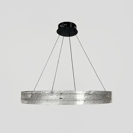 Люстра з підвісним корпусом з прозорого рельєфного акрилу Ø 60 см | Line F | Арт. MJ372-600 BK - фото 3