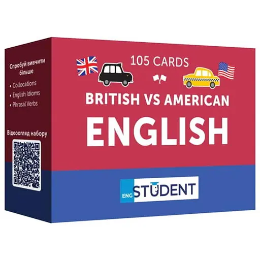 Настольная игра English Student Карточки для изучения английского языка English Student - British vs American English (укр.) (591226016) - фото 1