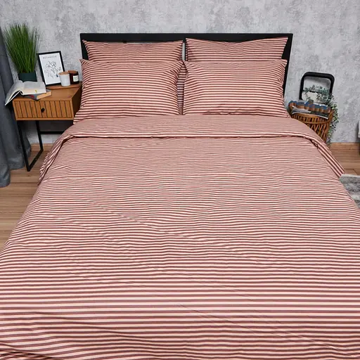 Комплект постільної білизни Moon&Star Бязь Gold Люкс Autumn Stripes Полуторний 143х210 наволочки 2х50х70 - фото 8