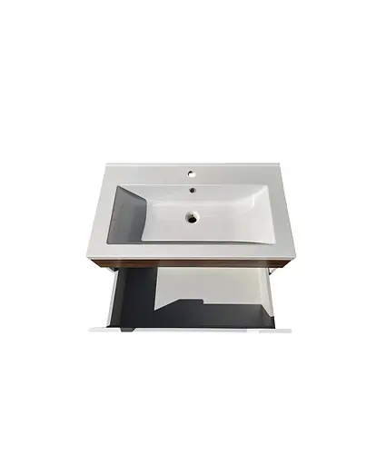 Тумба Мойдодир Colibri 80-А з умивальником Cosmo 80 підвісна французський горіх з білим Венге - фото 5