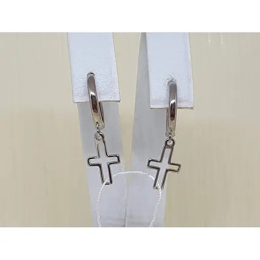 Золоті сережки KievGold Хрестики. 2/1074/1 - фото 3