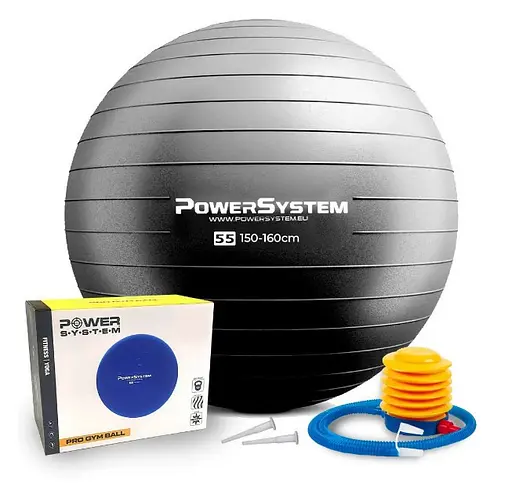 М'яч для фітнесу (фітбол) Power System PS-4011 Ø55 cm PRO Gymball Black (4011BK-0) - фото 2