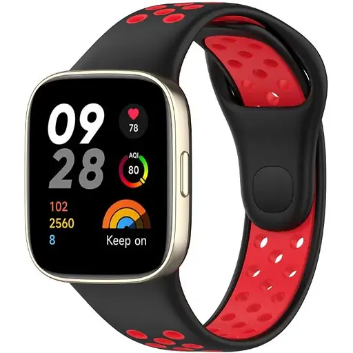 Ремешок DK для Xiaomi Redmi Watch 3 Silicone Sport Band Nike (black / red) - фото 2