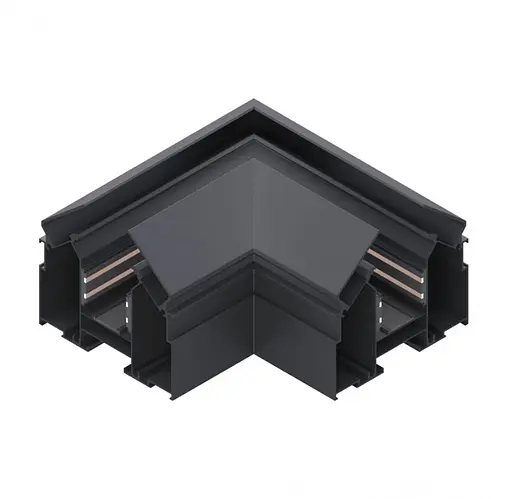 Соединение угловое (потолок-потолок) для магнитного трека под гарпун для натяжного потолка KLOODI KDMG-HARPOON ZM 90 BK - фото 1