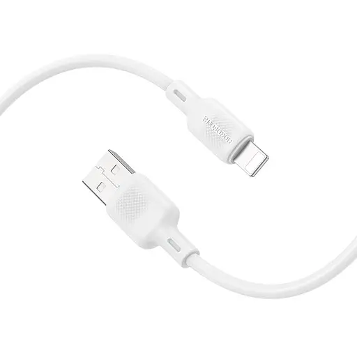 USB-кабель Borofone BX113 Silicone Lightning 1 м білий - фото 2