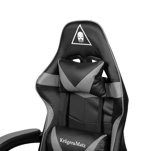 Кресло геймерское Kruger & Matz GX-150 с подставкой для ног Black/Grey - фото 3