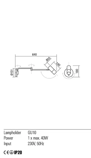 Бра Redo PIVOT AP 1xGU10 WH (4.1.1) 01-2368 - фото 3