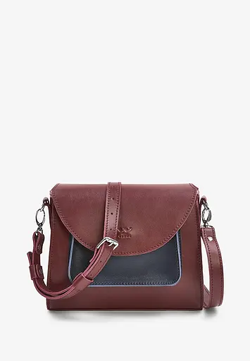 Жіноча шкіряна сумка Liv бордово-синя краст - фото 2