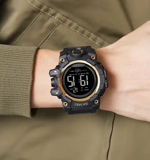 Годинники чоловічі спортивні Skmei 2140 hamlet (Чорний з золотистим) - фото 5