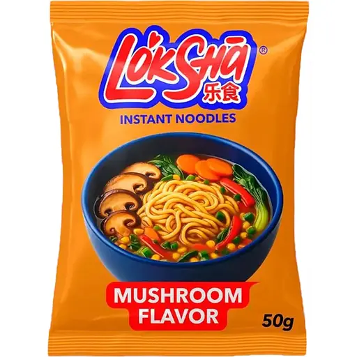 Вермішель швидкого приготування LokSha зі смаком грибів 50 г - фото 1