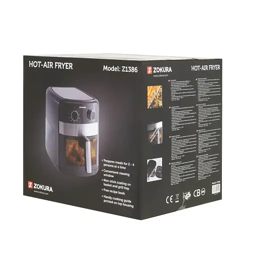 Фритюрница Zokura Z1386, 6.3 л, 1350 Вт, Черный/Серебристый - фото 3