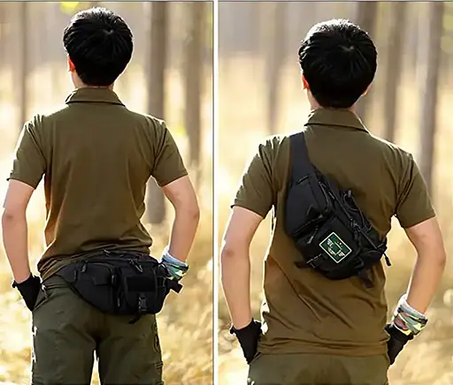 Тактична сумка бананка на пояс (Чорна) - фото 8