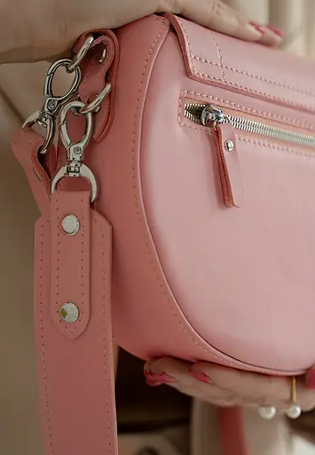 Жіноча шкіряна сумка Mandy рожева - фото 6