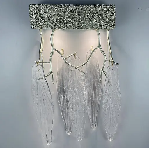 Бра з фактурними пелюстками в корпусі сатин-нікель Line F Арт. WB 5052/2P SN  - фото 5