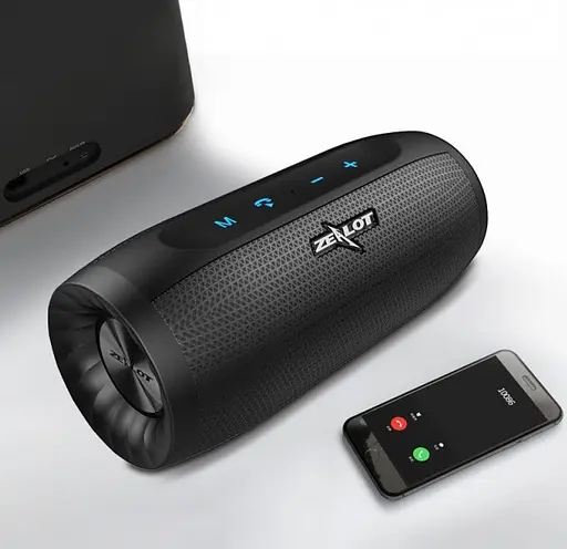 Бездротова Bluetooth колонка Zealot S16 стереозвук HiFi (Чорний) - фото 2