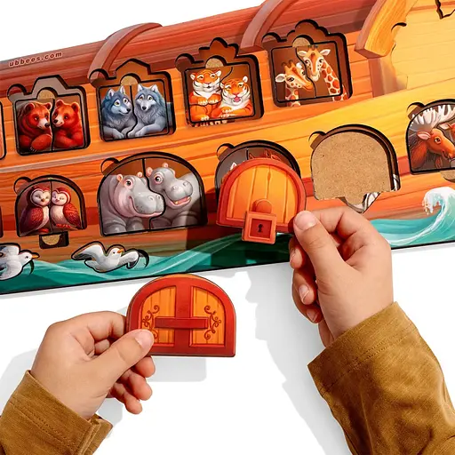 Розвиваючий пазл-вкладиш Ноїв ковчег PSD275 з фоном - фото 7