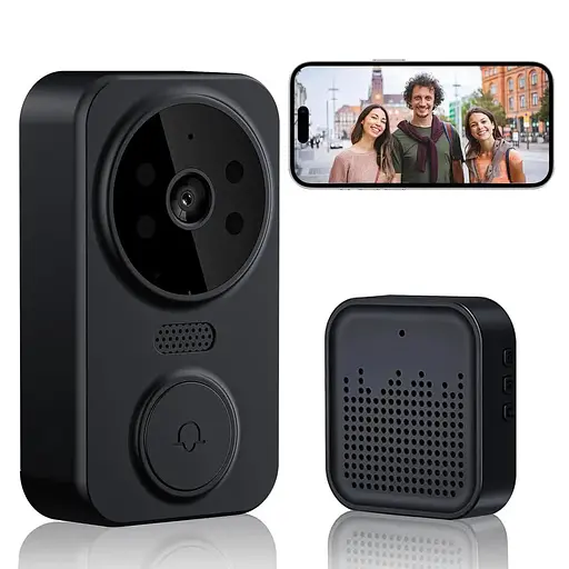 Відеодзвінок дверний Smart Doorbell M8 Wi-Fi бездротовий Чорний  - фото 4