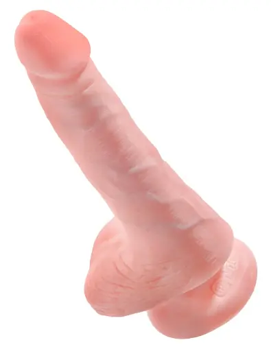 Фалоімітатор King Cock 6" Cock With Balls 17 см тілесний - фото 5