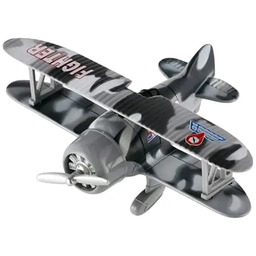 Детский металлический самолет A-Toys XG879-102 серый инерционный
