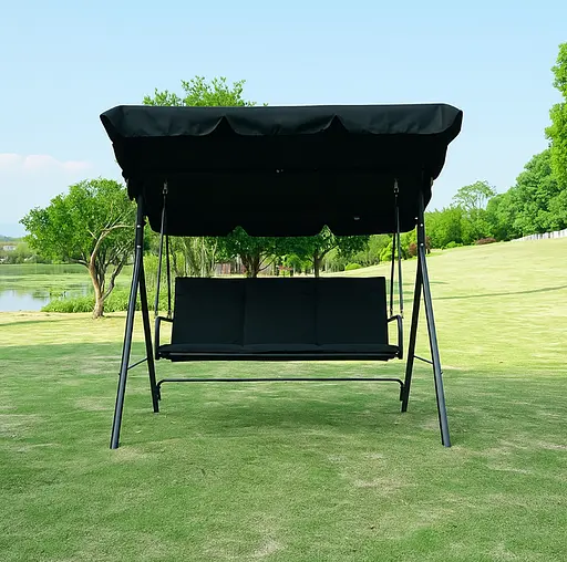 Водонепроникна гойдалка Leobro з подушками на 3 особи Чорна - фото 2