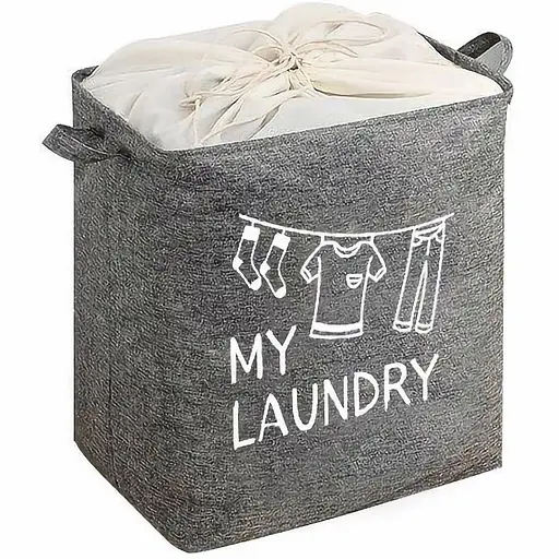 Кошик Idea Home My Laundry тканинний з кришкою 45x30x45 см (LY-01 квад. ткан. з/кр My Laundry) - фото 1