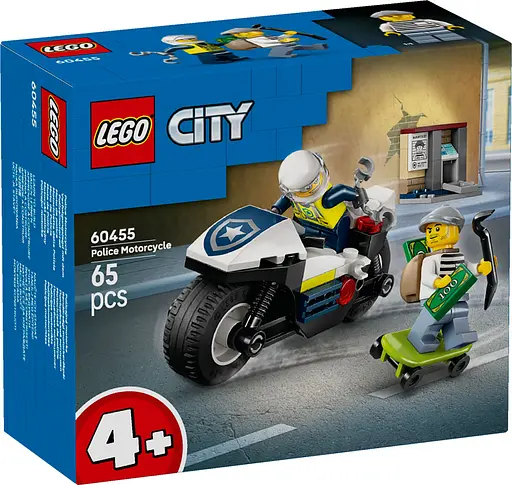 Конструктор LEGO City Преследование на полицейском мотоцикле 65 деталей (60455) - фото 2