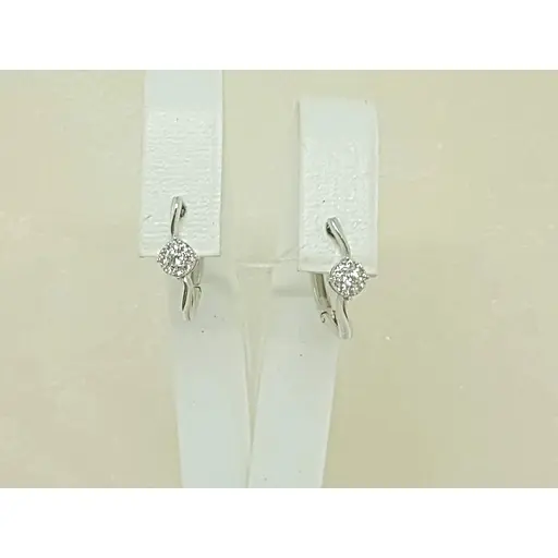 Золоті сережки Столична Ювелірна Фабрика з фіанітами. 110409Б - фото 3