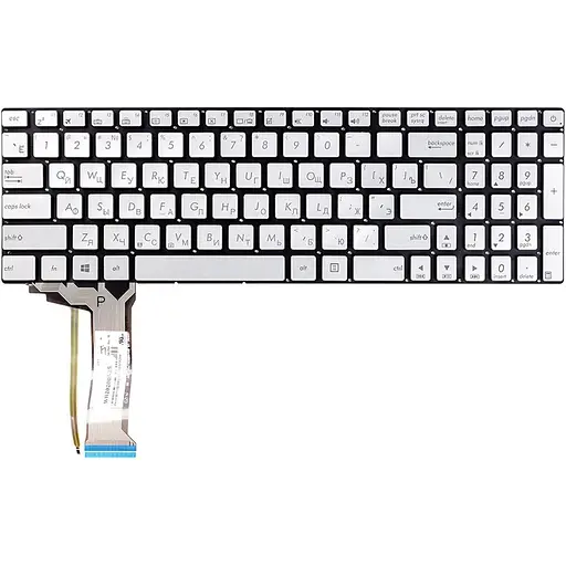 Клавіатура для ноутбука ASUS N551, N551JQ сріблястий, без фрейму