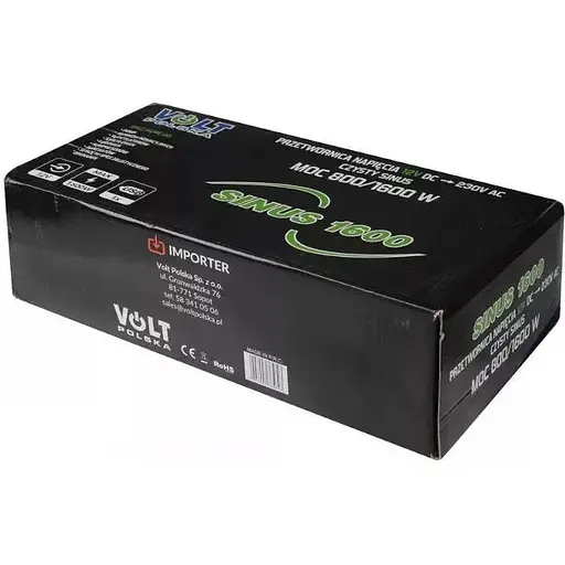 Перетворювач DC-AC Volt Polska Sinus 1600 24/230V 800/1600W (3SIP160024) - фото 3