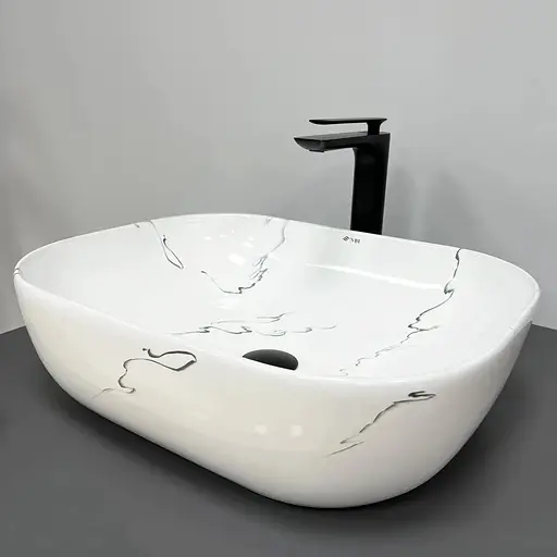 Умивальник VBI Bergamo marmo накладний VBI-012501, Мармур - фото 1