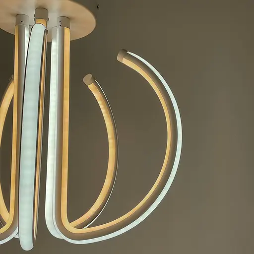 Потолочная белая LED люстра на пять завитков Ст. 9979/5 | Line F - фото 4