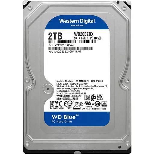 Жорсткий диск 3.5" Western Digital Blue 2 TB SATA 256 MB (Western Digital20EZBX) [141082] - фото 3