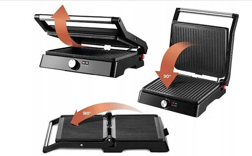 Раскладной электрогриль 2в1 Mozano 2200W с регулировкой температуры - фото 7