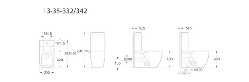 Унитаз-компакт Volle Orlando 13-35-342 с сидением Soft Close Slim, Белый - фото 4