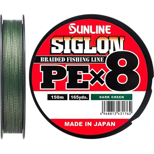 Шнур Sunline Siglon PE х8 150 m #1.7/0.223 mm 30lb/13.0 kg Темно-зелёный (1013-1658.09.80)