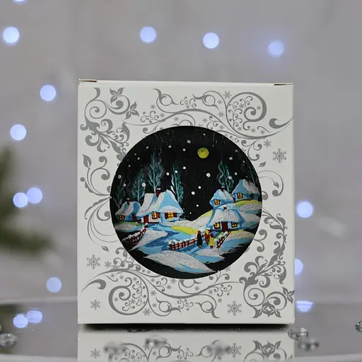 Ялинкова прикраса Санта Шоп Різдвяне село скло (4820001060904) - фото 5