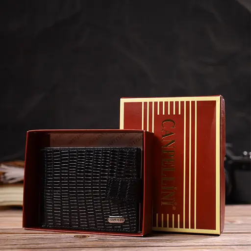 Чоловічий шкіряний гаманець Canpellini 11х8.3х1 см acs0025708 - фото 8