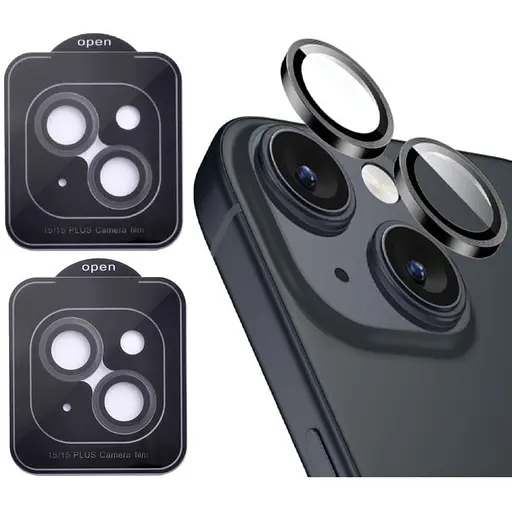 Захисне скло на камеру DK для Apple iPhone 15 Lens Metal Ring Eagle Eye 015735 black 2 шт.