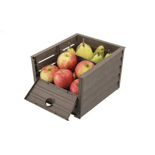 Контейнер для хранения овощей SCORTA BOX, 23,5x28x20h, 9л серо-бежевый - фото 2